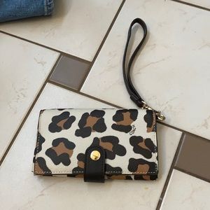 Coach leopard print wristlet